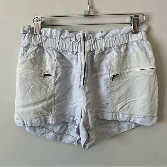 Aritzia Wilfred Paradis  Linen And Silk Pull On Shorts Light Blue - Picture 3 of 8